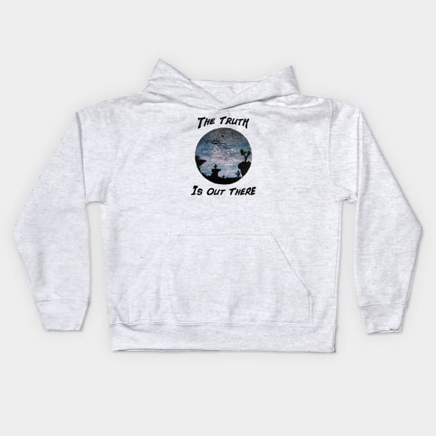 The Truth Is Out There Desert UFO Kids Hoodie by CKastellanos